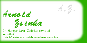 arnold zsinka business card
